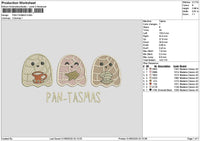 Pattern Ghosts Embroidery File 6 sizes