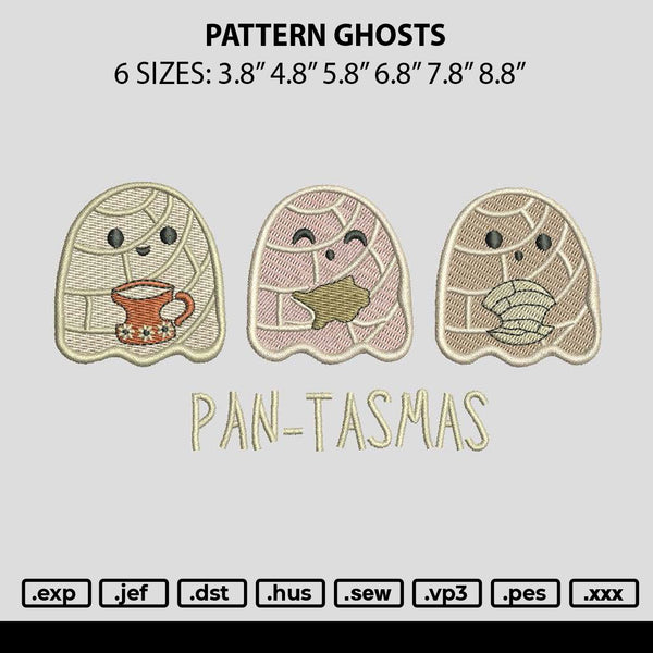 Pattern Ghosts Embroidery File 6 sizes
