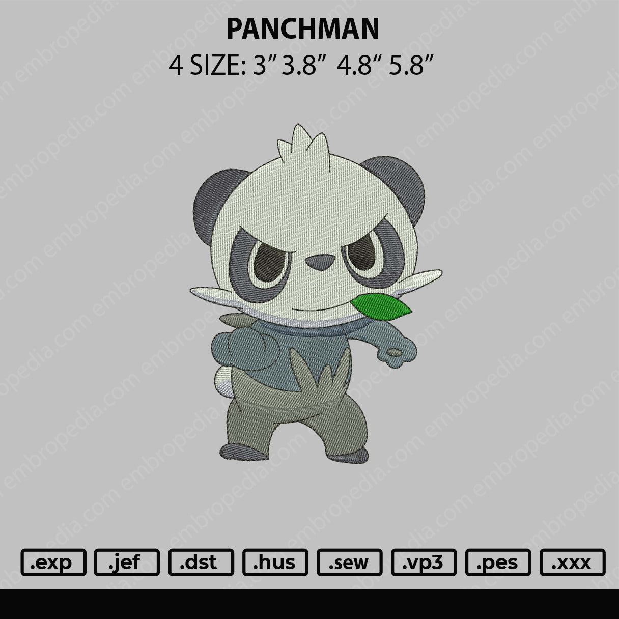 Panchman Embroidery File 4 size