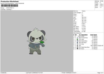Panchman Embroidery File 4 size