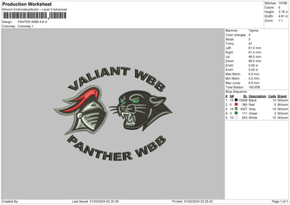 Panter Text Embroidery File 6 sizes
