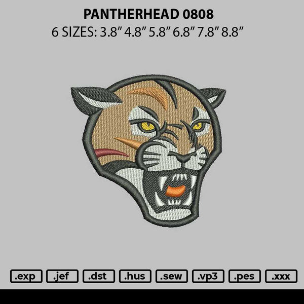 Pantherhead 0808 Embroidery File 6 sizes