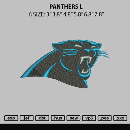 Panthers Embroidery File 6 sizes