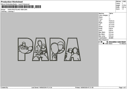 PAPA PHOTOLINE 0606 Embroidery Machine Design File