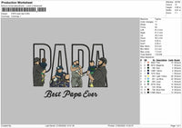PAPA Photo Best Dad ever  Embroidery File
