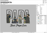 PAPA Photo Best Dad ever  Embroidery File