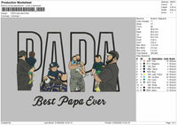 PAPA Photo Best Dad ever  Embroidery File