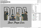 PAPA Photo Best Dad ever  Embroidery File