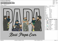 PAPA Photo Best Dad ever  Embroidery File