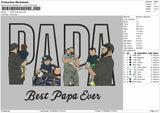 PAPA Photo Best Dad ever  Embroidery File