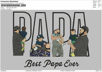 PAPA Photo Best Dad ever  Embroidery File