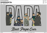 PAPA Photo Best Dad ever  Embroidery File