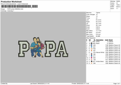 Papa Photo 2905B Embroidery File