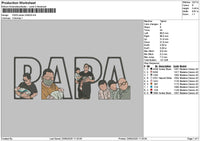Papa Photo 2305 Embroidery File 6 sizes