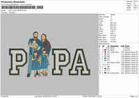 Papa Photo 2905A Embroidery File 6 sizes