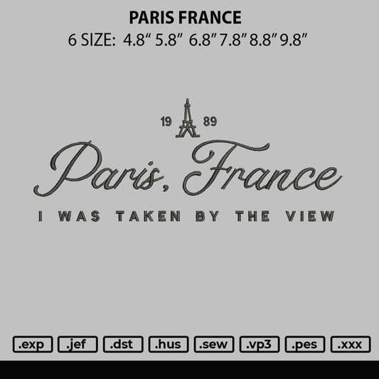 France Embroidery File 6 sizes