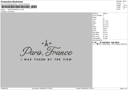 France Embroidery File 6 sizes