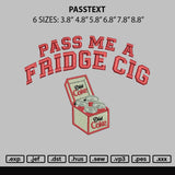 Passtext Embroidery File 6 sizes