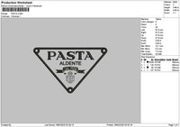 Pastatext1804 Embroidery File 6 sizes