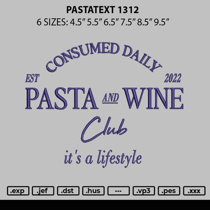 Pasteltext 1312 Embroidery File 6 sizes
