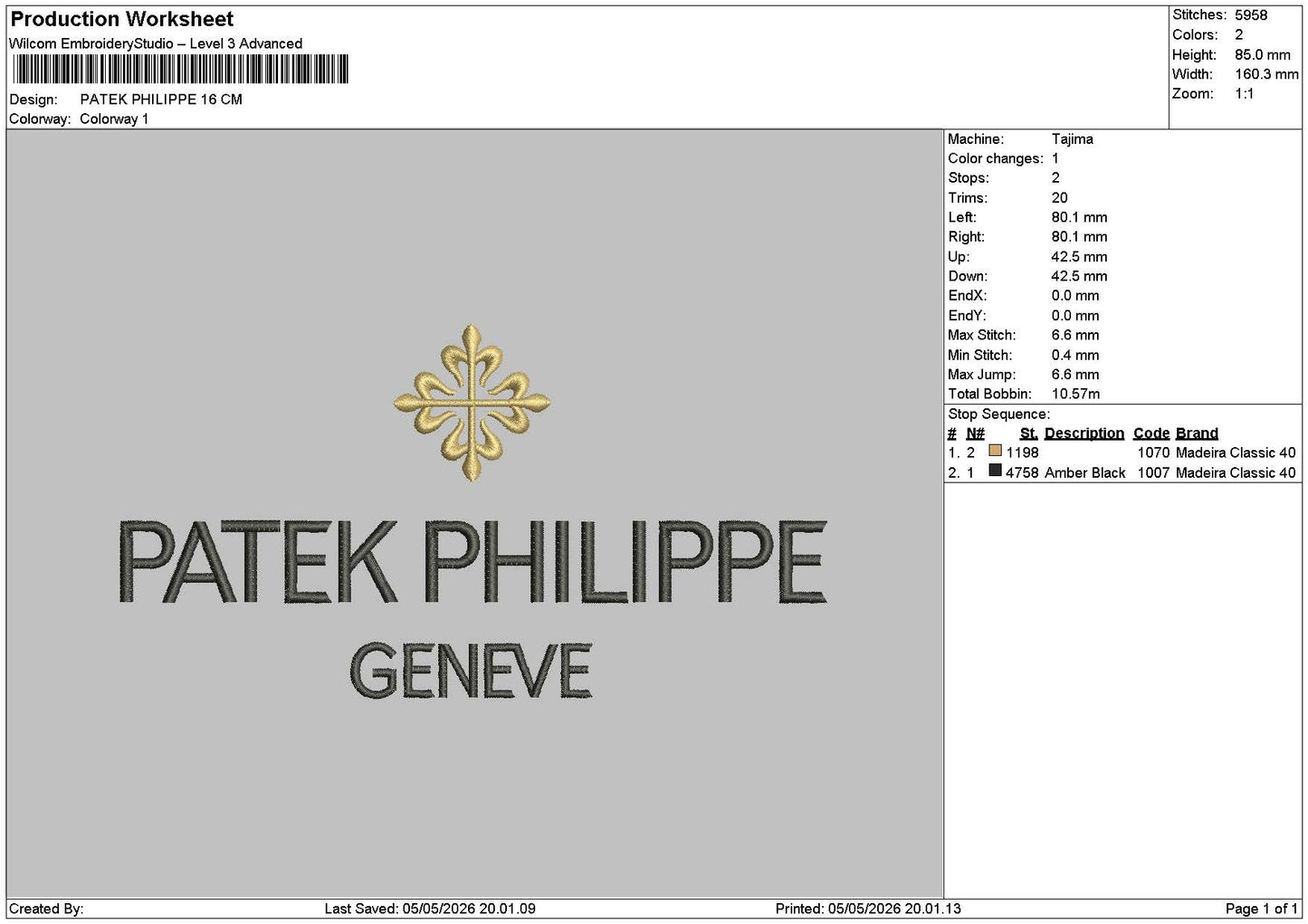 Patektext Embroidery File 12 sizes