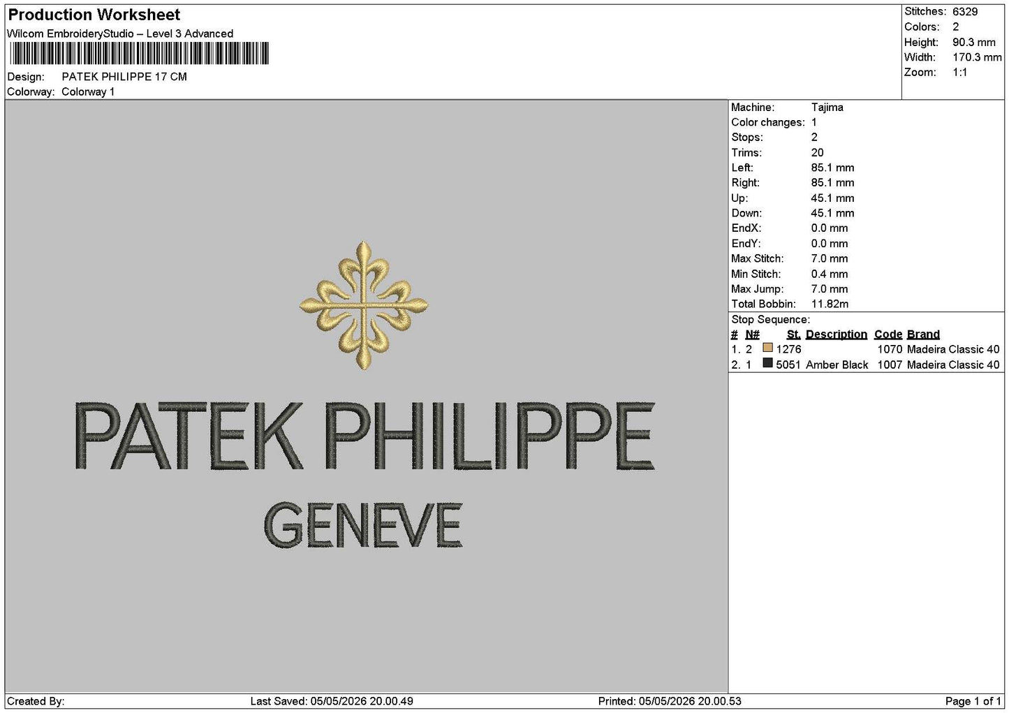 Patektext Embroidery File 12 sizes