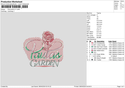 Paulastext02 Embroidery File 6 sizes