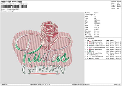 Paulastext02 Embroidery File 6 sizes