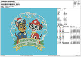 Dogs Xmas 0711 Embroidery File 6 sizes