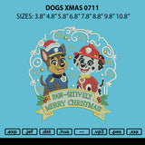 Dogs Xmas 0711 Embroidery File 6 sizes