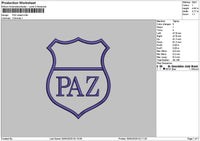 Paztext Embroidery File 6 sizes