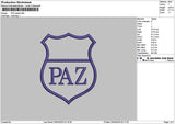 Paztext Embroidery File 6 sizes