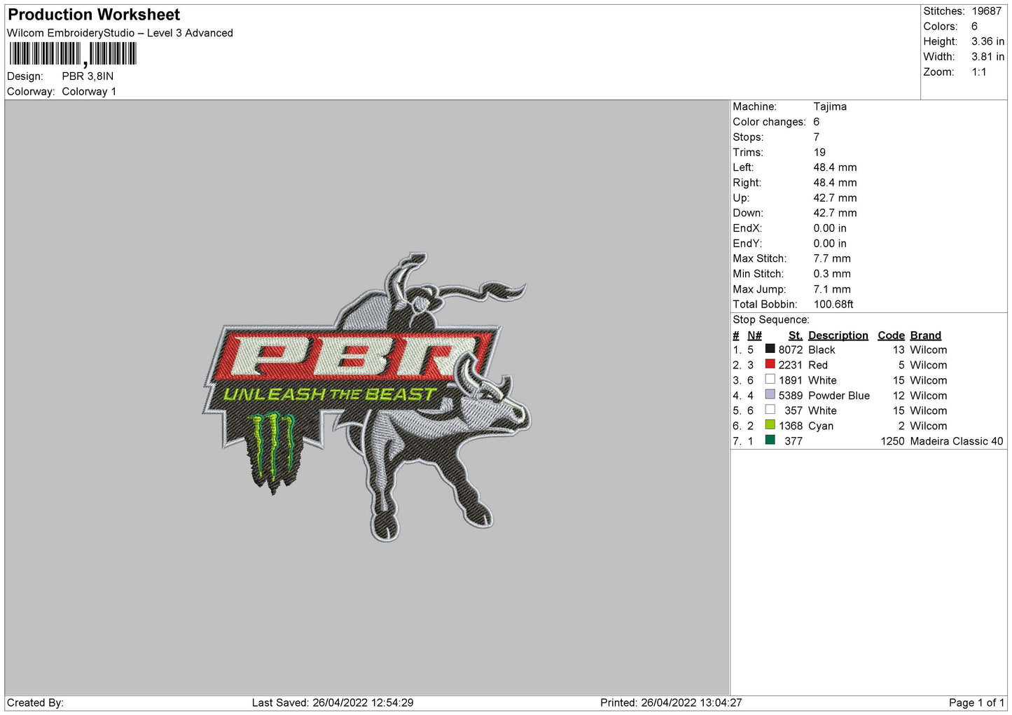 PBR Embroidery File 4 size