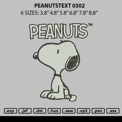Peanutstext 0302 Embroidery File 6 sizes