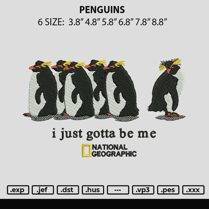 Penguins Embroidery File 6 sizes