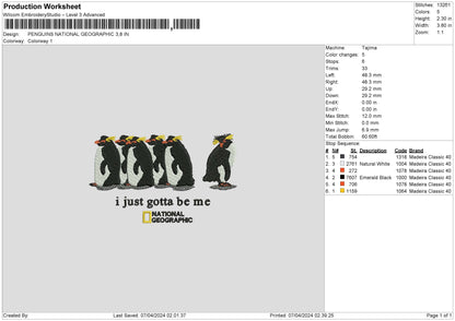 Penguins Embroidery File 6 sizes