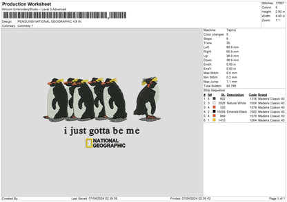 Penguins Embroidery File 6 sizes
