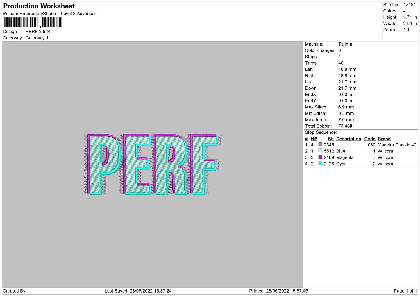 Perf Embroidery File 4 size
