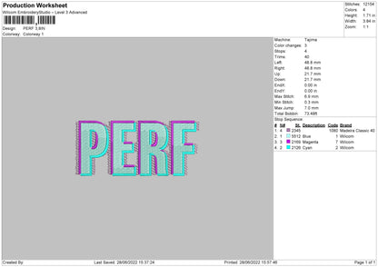 Perf Embroidery File 4 size