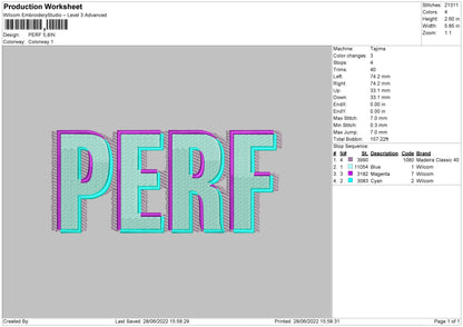 Perf Embroidery File 4 size