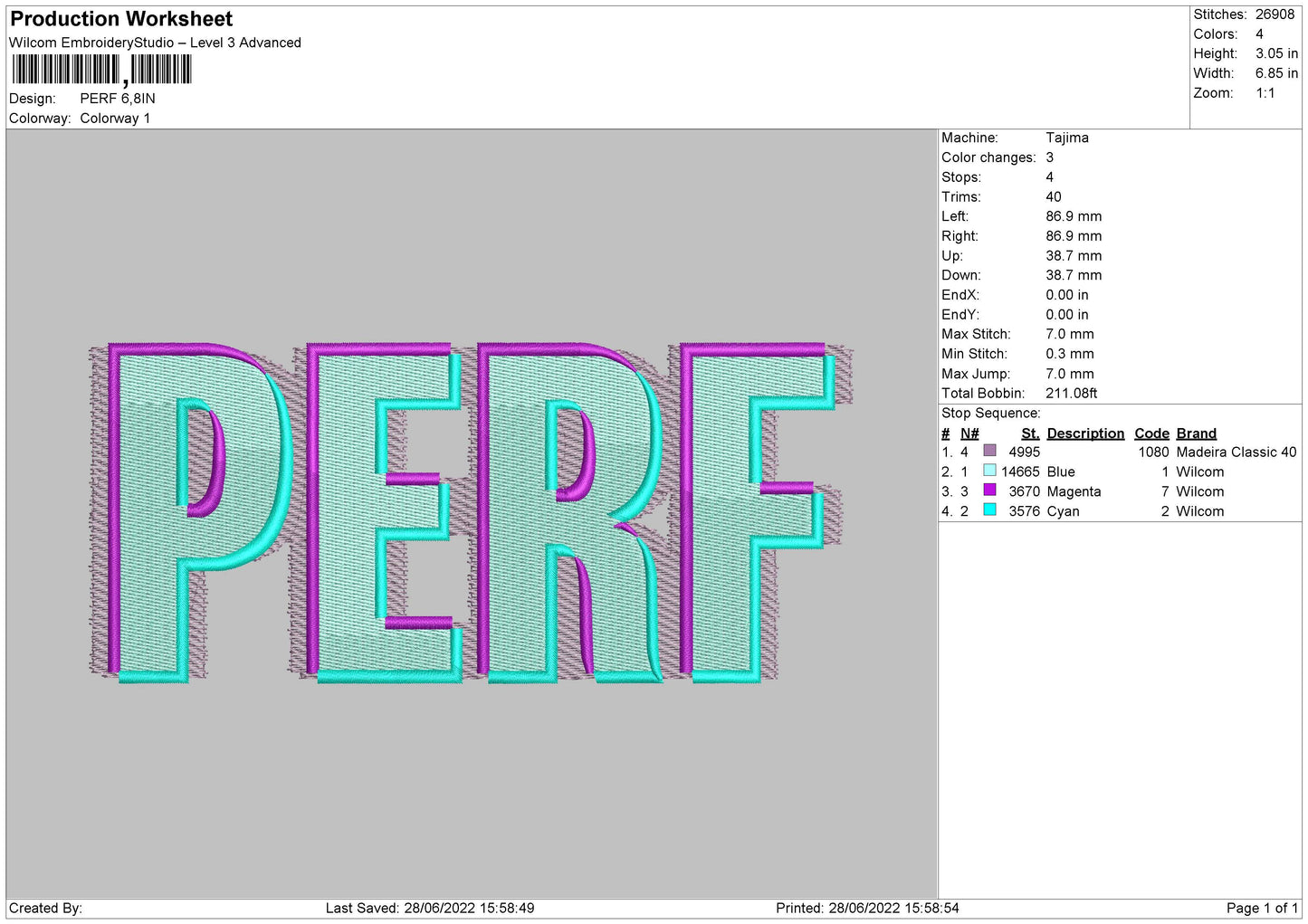 Perf Embroidery File 4 size
