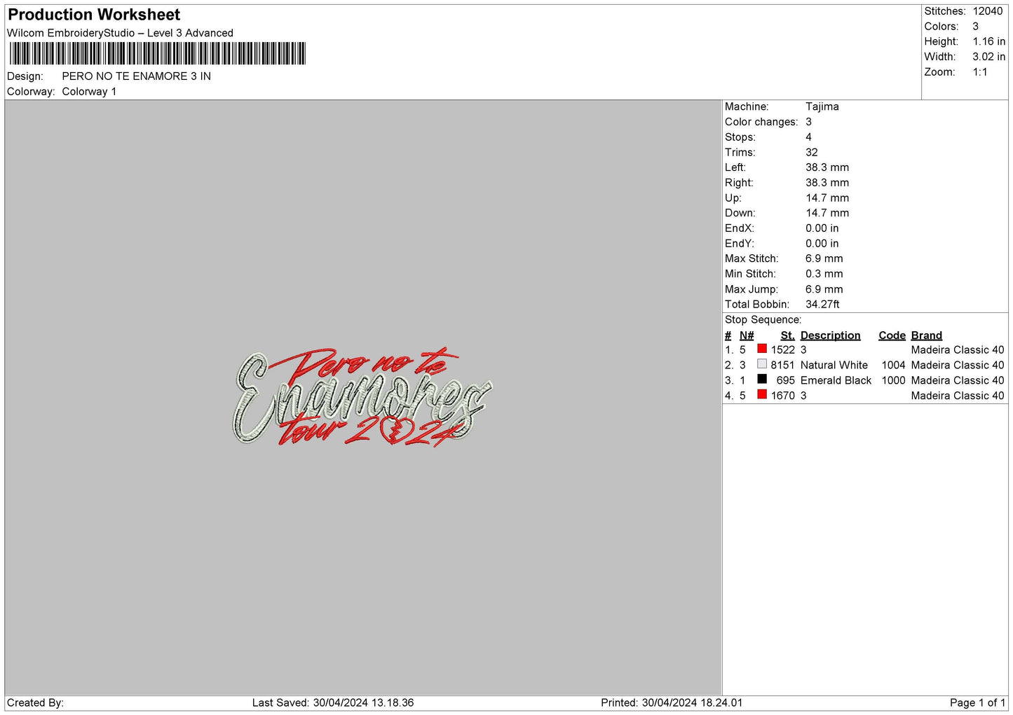 Enamoretext Embroidery File 6 sizes