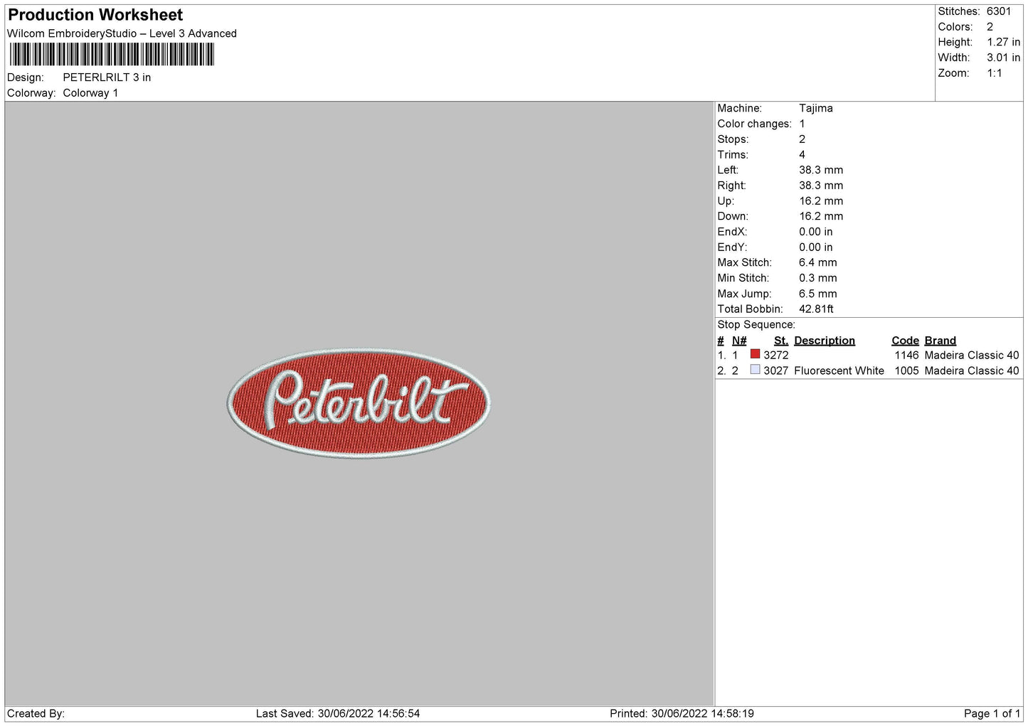 Peterlrilt Embroidery File 4 sizes