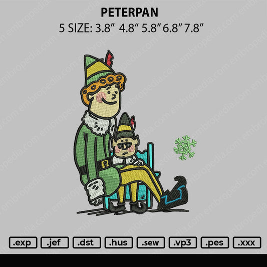Peterpan Embroidery File 5 sizes