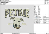 Petrie Dog Embroidery File 6 sizes