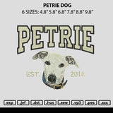 Petrie Dog Embroidery File 6 sizes
