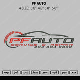 PF Auto Repair Embroidery File 4 size