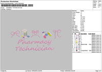 Pharmacytext 1404 Embroidery File 6 sizes