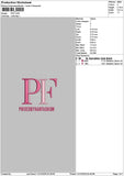 Pftext Embroidery File 6 sizes
