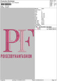 Pftext Embroidery File 6 sizes
